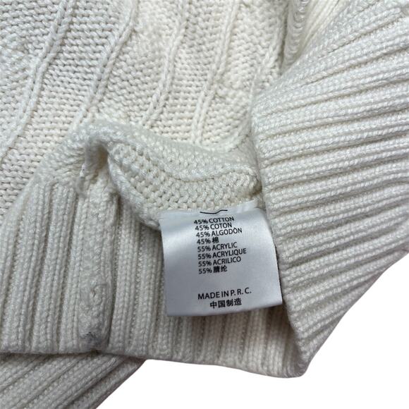 Brandy Melville Cream Cable Knit V-Neck Sweater Soft Cozy Classic Knitwear Baisc - Picture 7 of 9